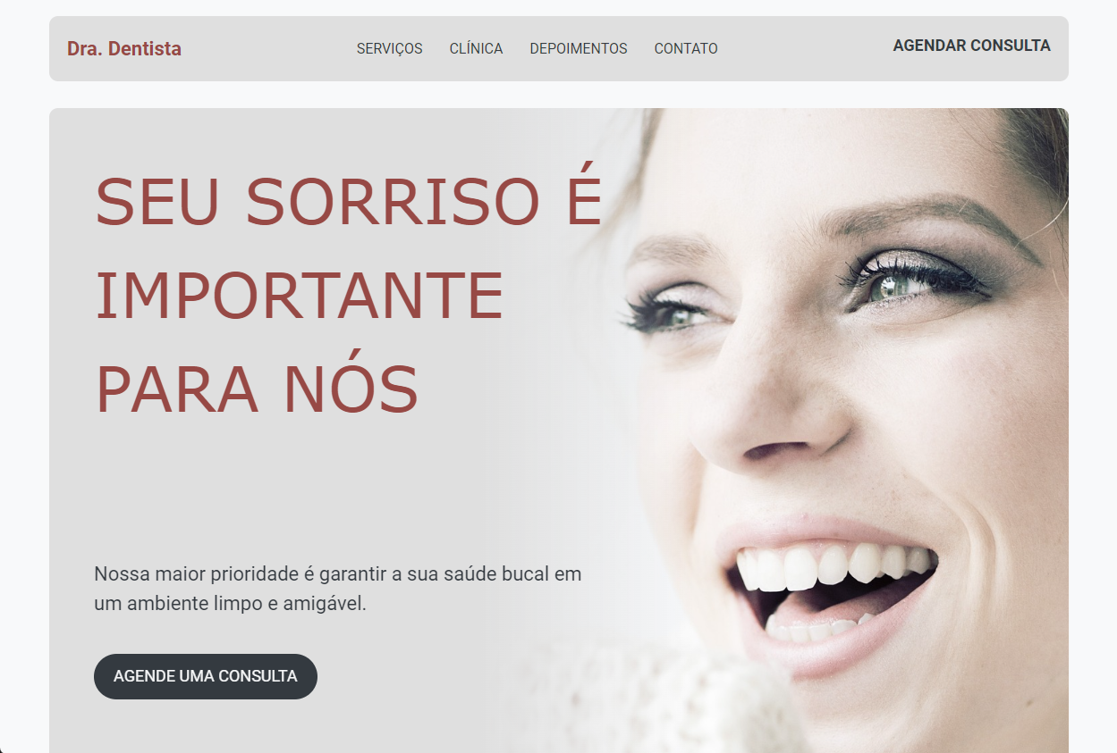 layout de site para dentista