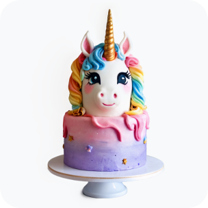 torta confeitada de unicornio