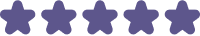 avaliação 5 estrelas de cor roxa